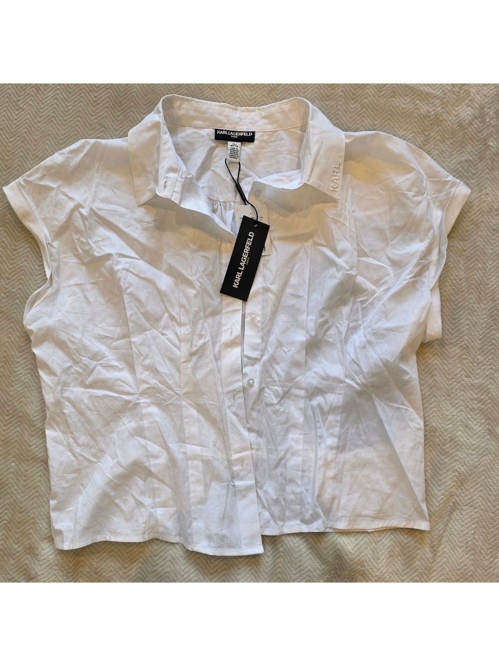 Karl Lagerfeld Ladies White Button-Up Shirt